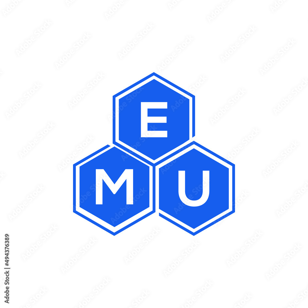 EMU letter logo design on White background. EMU creative initials letter logo concept. EMU letter design. 