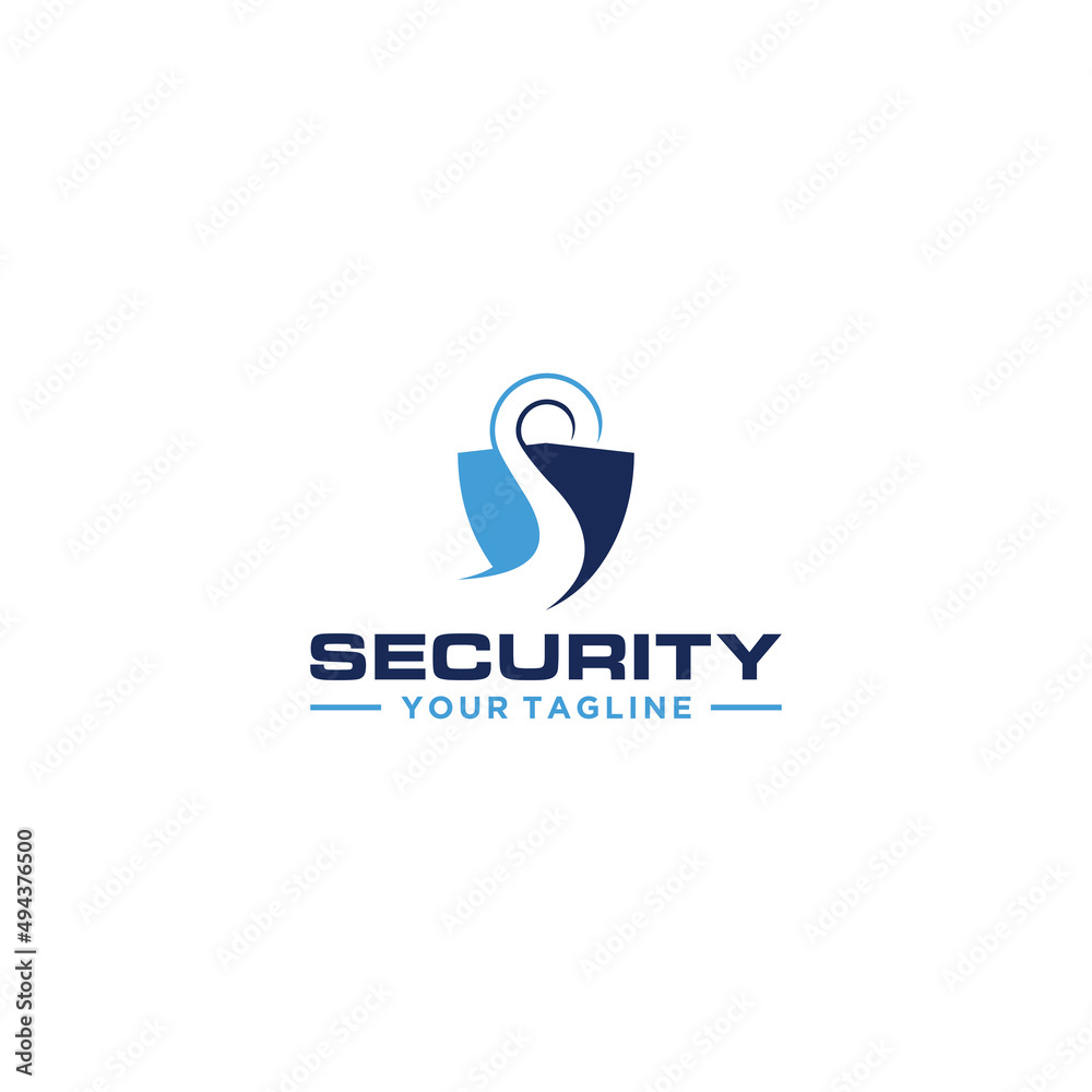 Letter S with padlock for security logo design Letter S with padlock for security logo design
