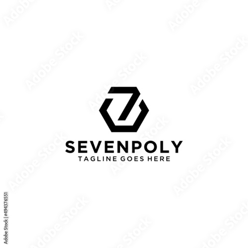 Seven hexagon logo sign design