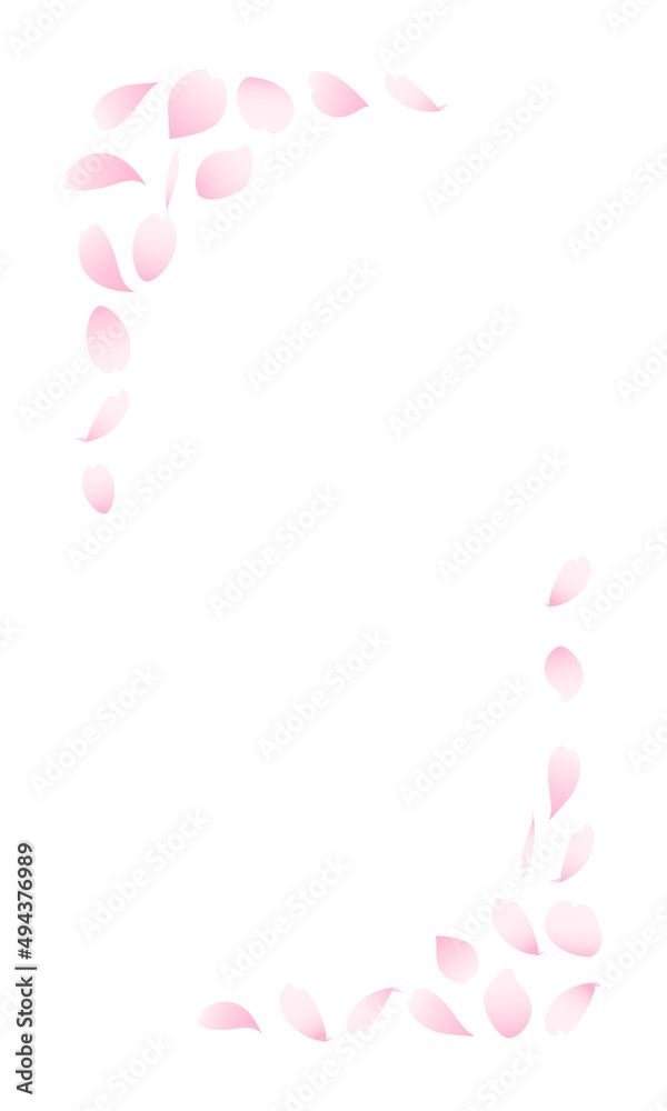 シンプルで美しい桜のフレームイラスト