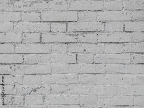 White blank brick wall texture for background or wallpaper