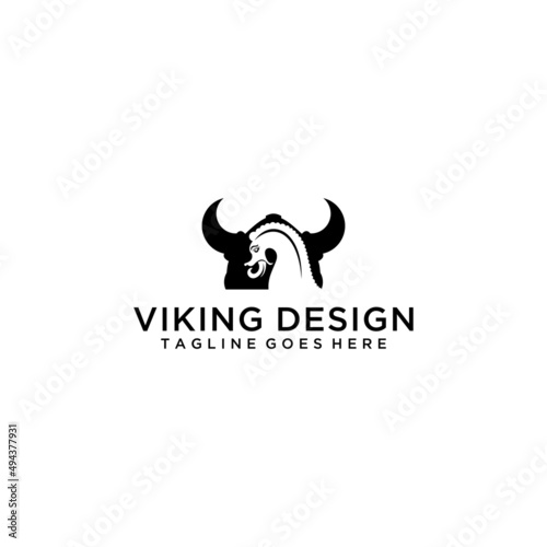 Helmet Viking Logo Template .