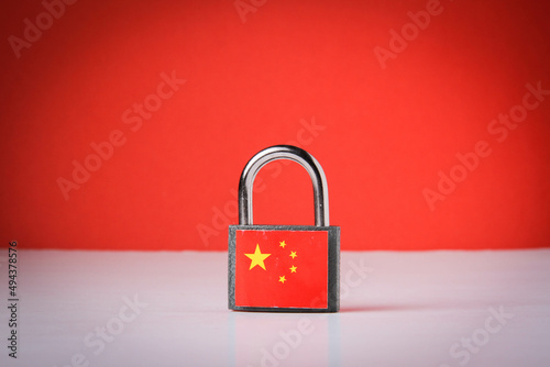 Fotografija Chinese icon with china sanctions closed ban