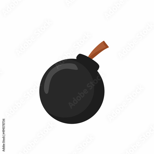 Black bomb. Vector cartoon illustration