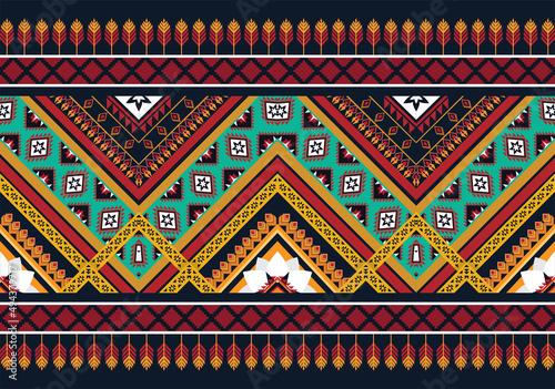 Geometric ethnic flower pattern for background,fabric,wrapping,clothing,wallpaper,Batik,carpet,embroidery style. © K