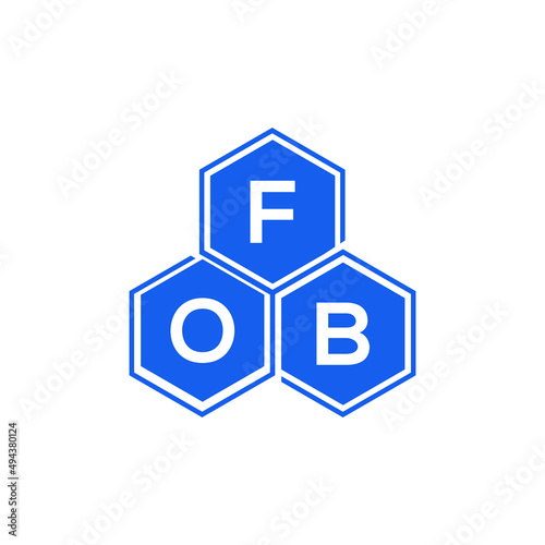 FOB letter logo design on White background. FOB creative initials letter logo concept. FOB letter design. 