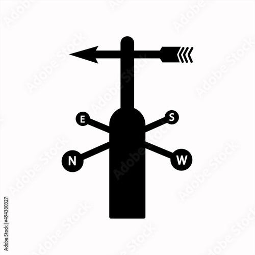 Vector image of a weather vane. High quality black style vector icons