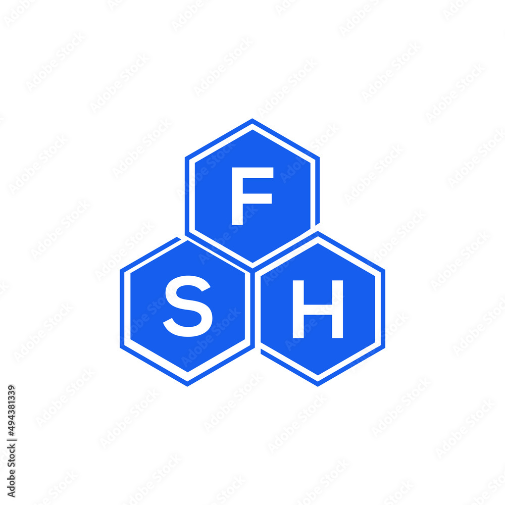 FSH letter logo design on White background. FSH creative initials letter logo concept. FSH letter design. FSH letter logo design on White background. FSH creative initials letter logo concept. FSH letter design.