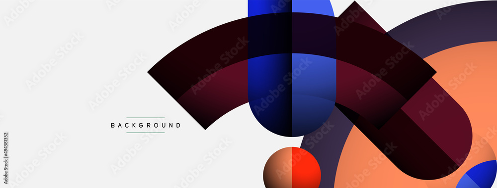 Geometric abstract background. Round shapes, circles, lines composition for wallpaper banner background or landing page Geometric abstract background. Round shapes, circles, lines composition for wallpaper banner background or landing page
