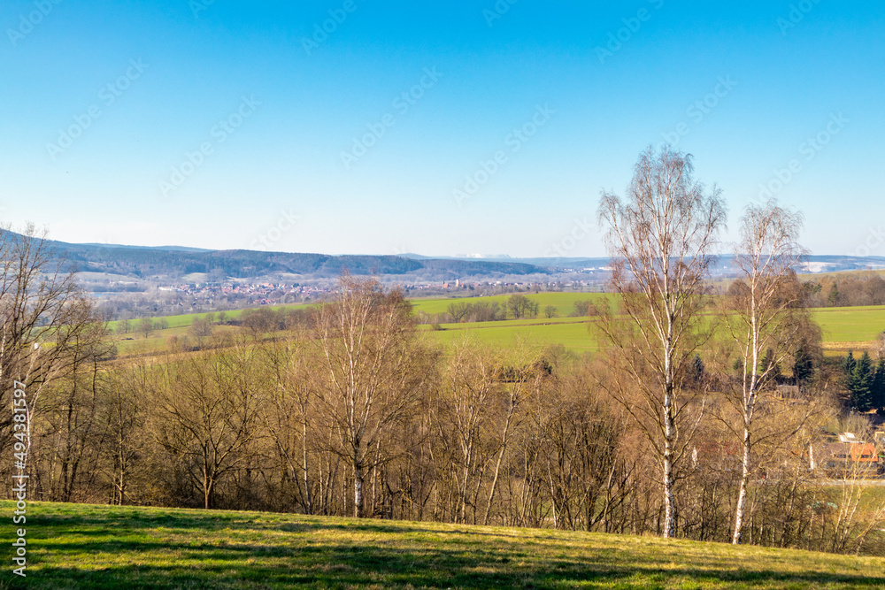 Spaziergang auf den Famberg mit Blick über das Werratal - Thüringen - Deutschland Spaziergang auf den Famberg mit Blick über das Werratal - Thüringen - Deutschland