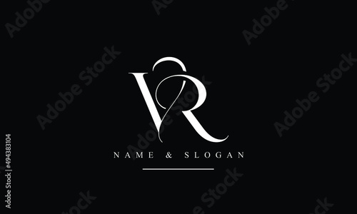 RV, VR, R, V abstract letters logo monogram