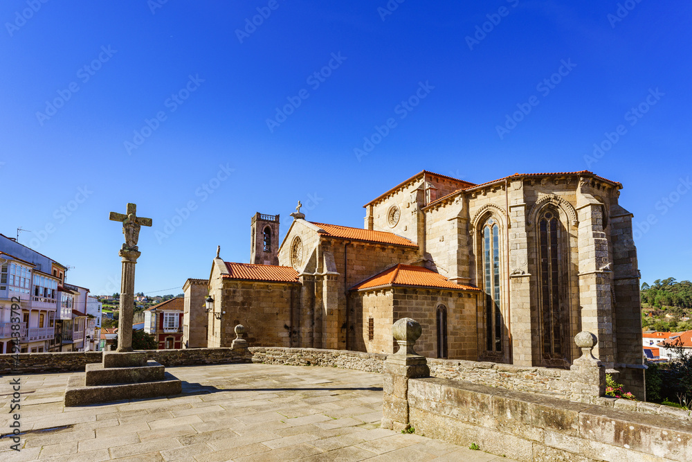 Betanzos Galicia Spain. View of Igrexa de San Francisco ancient church in old town