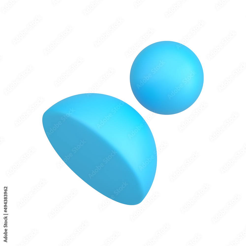 Blue user avatar 3d icon isometric illustration Blue user avatar 3d icon isometric illustration