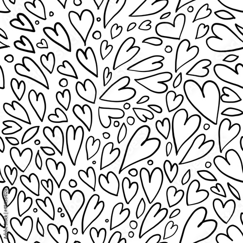 Valentine background, heart shapes. Love seamless pattern for your design