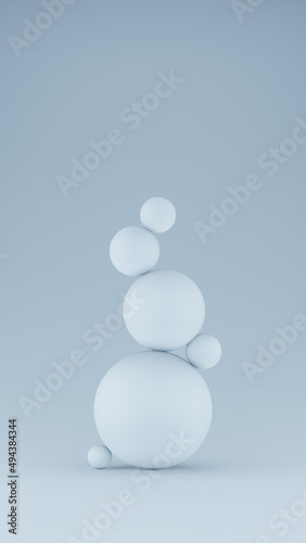 Light blue colored spheres  3d render