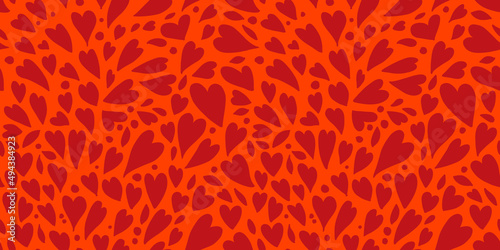 Valentine background, heart shapes. Love seamless pattern for your design