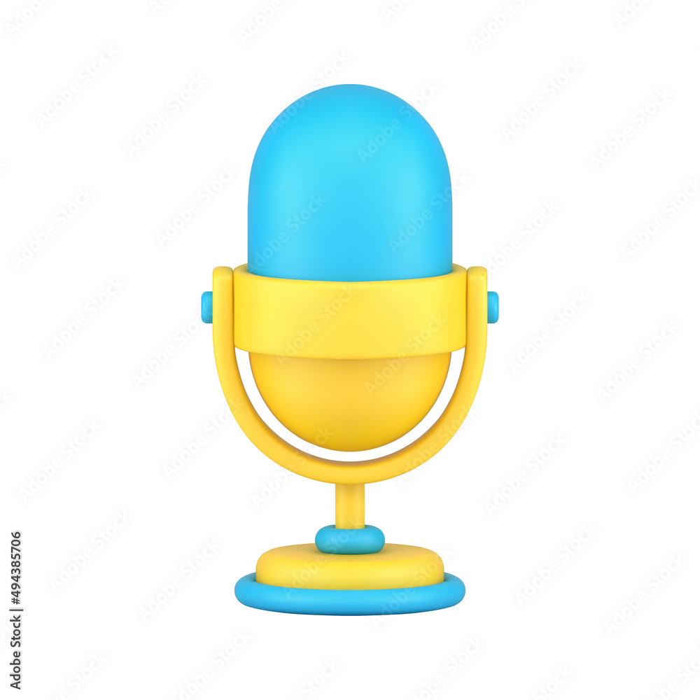 Retro audio microphone 3d icon vector illustration Retro audio microphone 3d icon vector illustration