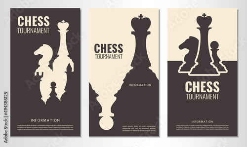 Vector illustration about chess tournament, match, game. Use as advertising, invitation, banner, poster 