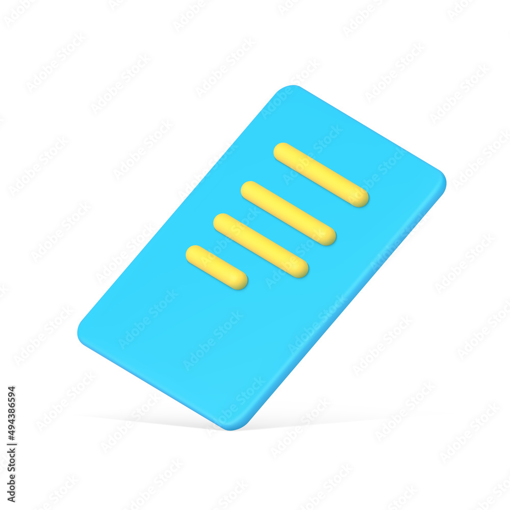 Blue paper blank with text 3d icon vector illustration Blue paper blank with text 3d icon vector illustration