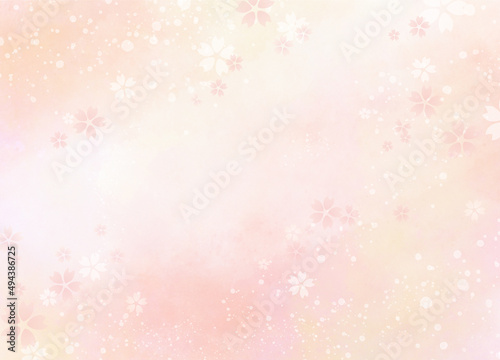 背景に使える水彩風の手描き素材_桜_01
