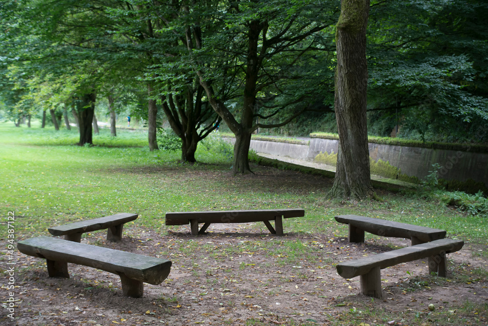 pic nic area in a public park in Luxembourg pic nic area in a public park in Luxembourg