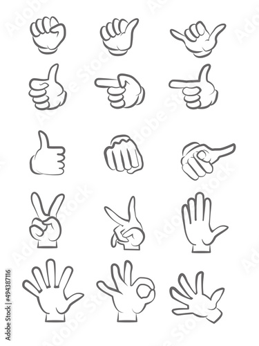 手や指のサイン、各種ジェスチャー入り-パー、チー、ピース、いいね、グー、拳、オッケーサインなど- hands gestures 