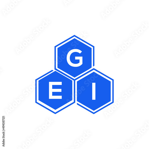 GEI letter logo design on black background. GEI creative initials letter logo concept. GEI letter design.  photo