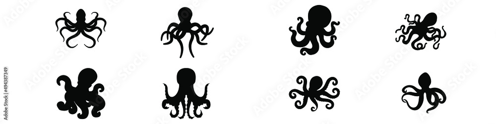 Octopus vector icon set. devilfish illustration sign collection. symbol. Octopus vector icon set. devilfish illustration sign collection. symbol.