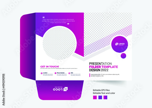 Presentation folder design Premium Vector