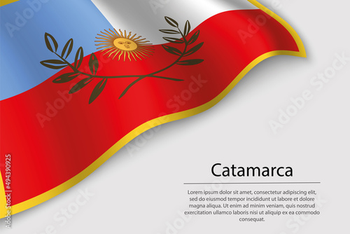 Wave flag of Catamarca is a state of Argentina photo
