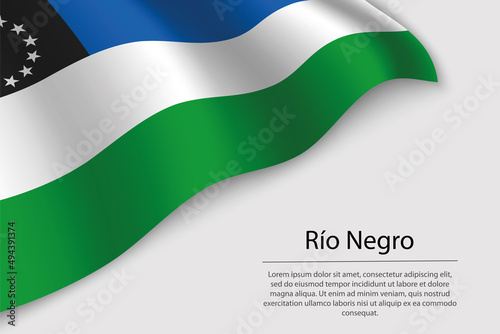 Wave flag of R  o Negro is a state of Argentina