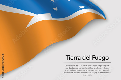 Wave flag of Tierra del Fuego is a state of Argentina