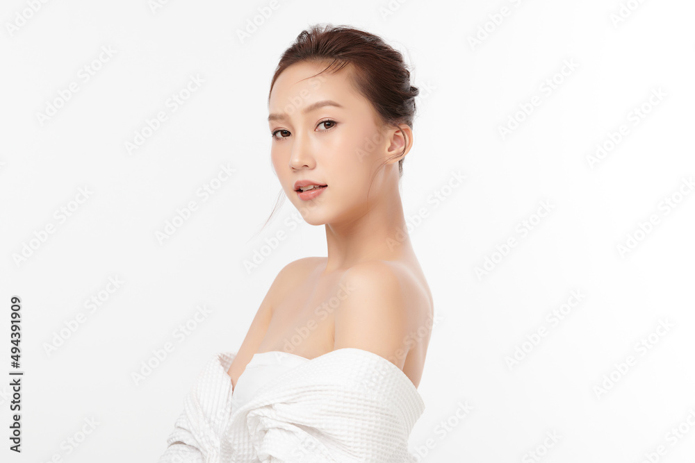 Beautiful young asian woman with clean fresh skin on white background, Face care, Facial treatment, Cosmetology, beauty and spa, Asian women portrait. Beautiful young asian woman with clean fresh skin on white background, Face care, Facial treatment, Cosmetology, beauty and spa, Asian women portrait.