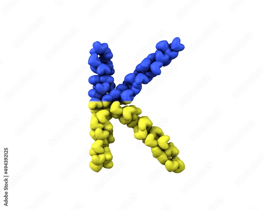 Ukraine Hearts Font Letter K