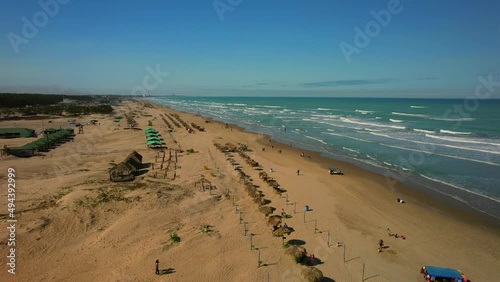 Aerial view of huge Miramar beach line in Tampico city, Mexico
