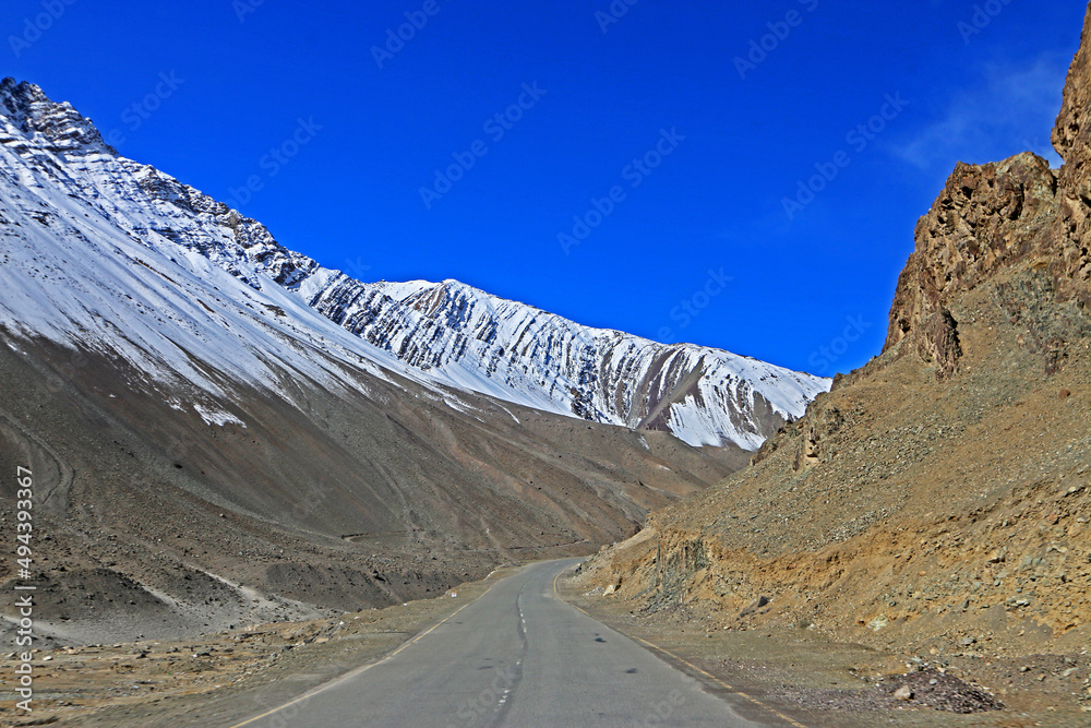 View of nature on the top of mountain in Leh Ladakh, India
