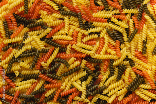 Raw pasta torti texture.