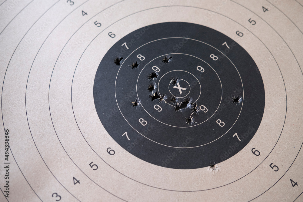 Goal setting with target, objectives and planning concept,Bull eye target with bullet hole Goal setting with target, objectives and planning concept,Bull eye target with bullet hole