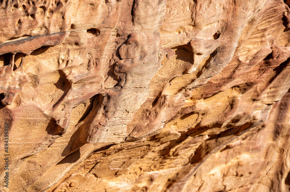 Obraz premium An outstanding desert-mountain landscape. Wadi Rum Protected Area, Jordan.