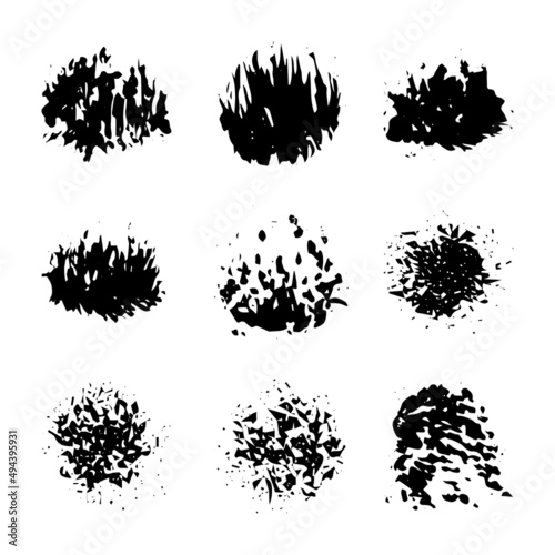 Vector illustration. Ink stamp texture. Dirty artistic design elements Grunge background. Difficult overlay texture. Abstract textured effect. Black on white. Freehand drawing. EPS10.