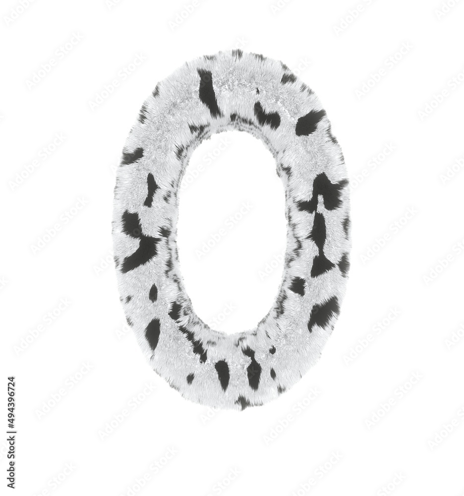 Furry Dalmatian Font Number 0 Furry Dalmatian Font Number 0