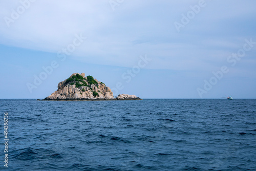 rock island and deep blue sea at thailand gulf