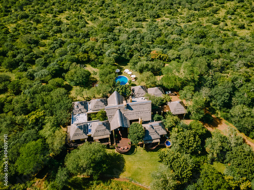 South Africa Kwazulu natal, luxury safari lodge in the bush of a Game reserve photo