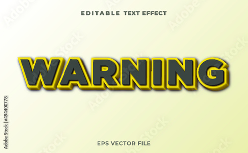 3d warning text effect