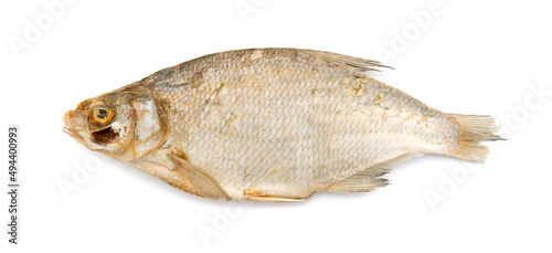 Dried bream on a white background.
