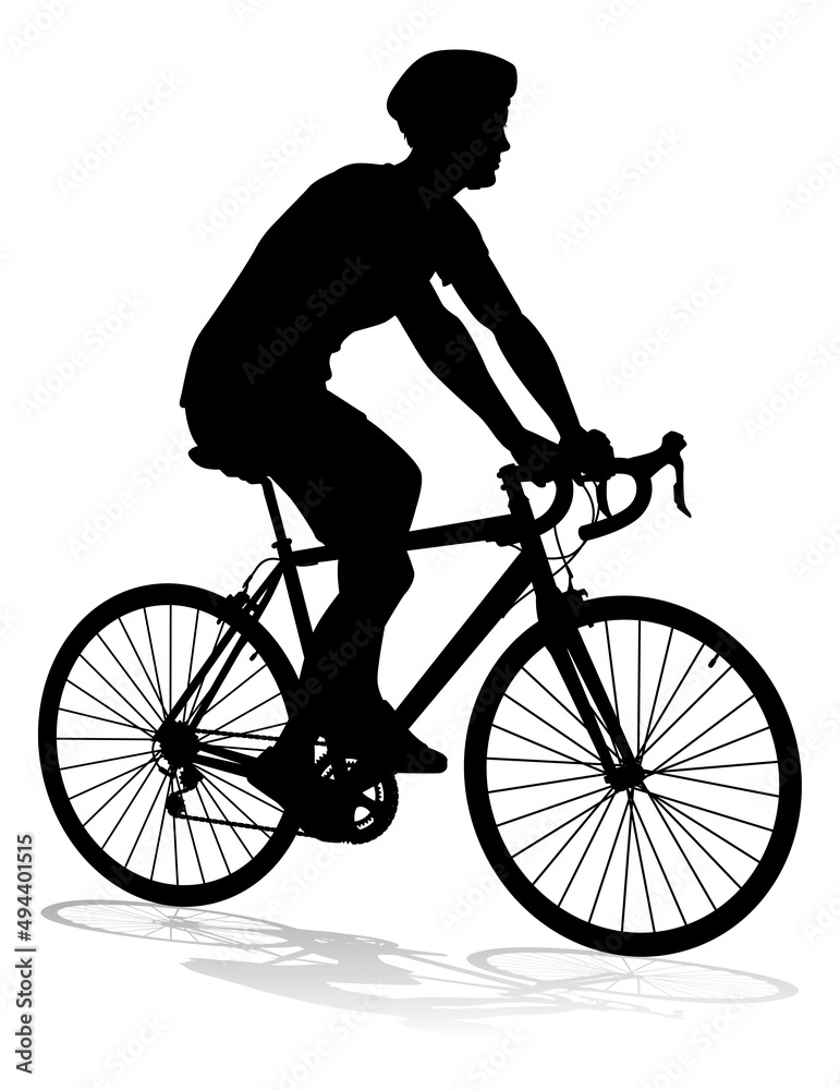 Fototapeta premium Bike and Bicyclist Silhouette