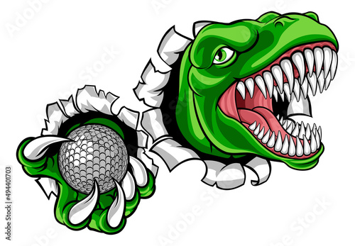 Dinosaur Golf Player Animal...