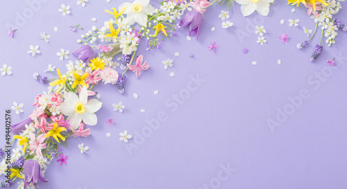 spring flowers on paper background © Maya Kruchancova