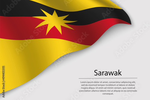 Slika na platnu Wave flag of Sarawak is a region of Malaysia