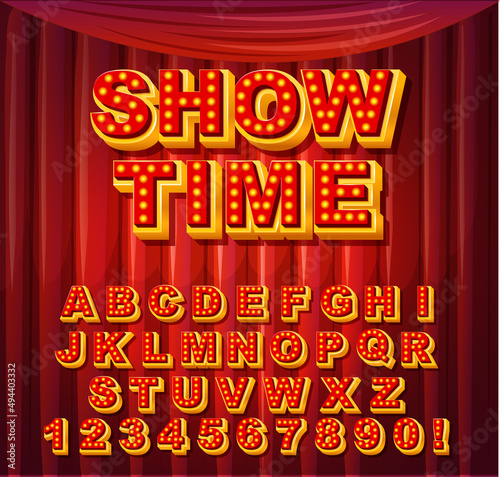 A set of English alphabet game show style